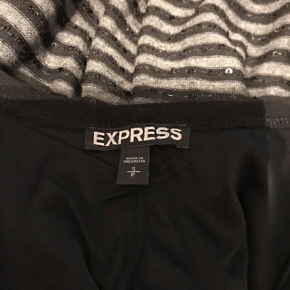 Express Gray Black Striped Sequin Dress - Small - Picture 2 of 9